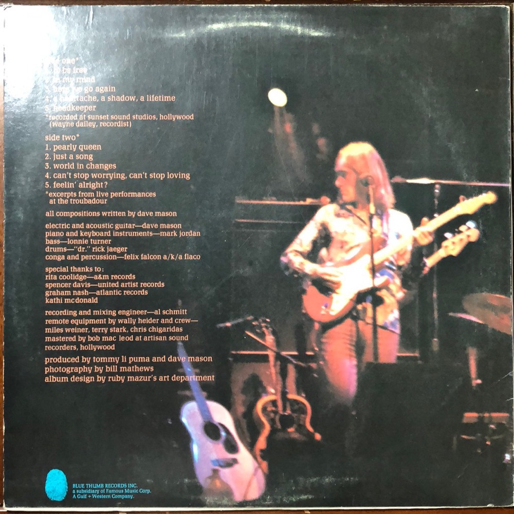 Dave Mason Headkeeper Vinyl Lp '72